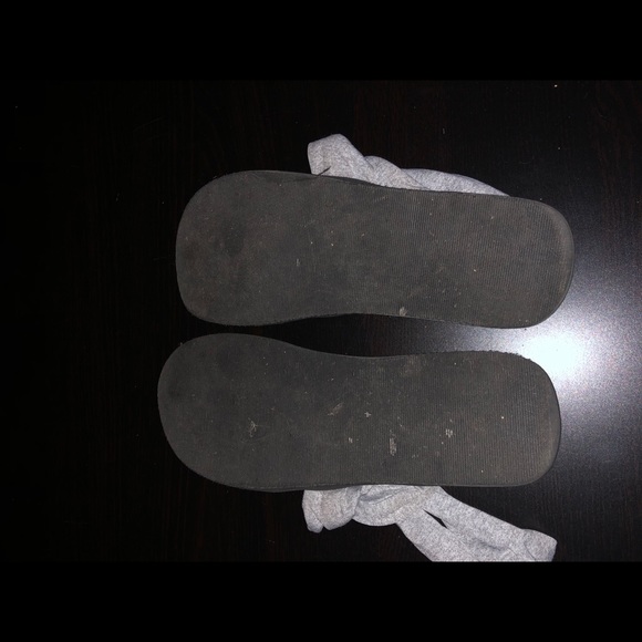Black Flip Flops Gray Sling Back Stretch Material - Picture 7 of 7